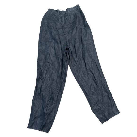 Classiques Entier Pants - Classiques Entier Vintage High Rise Navy Linen Pants, Size 6 Petite